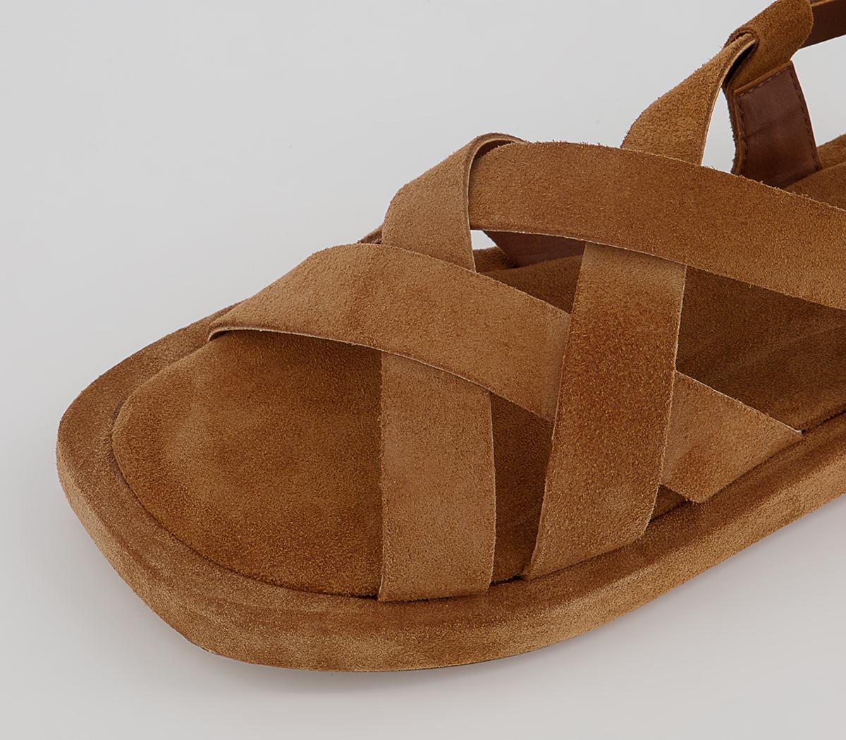 Office Saffron Cross Strap Sandals Office Saffron Cross Strap Sandals Tan Suede