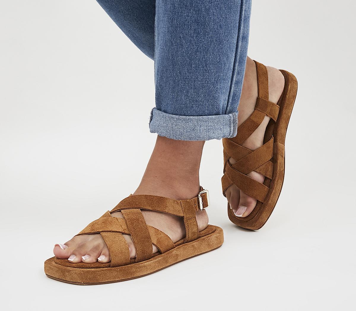 OfficeSaffron Cross Strap Sandals OfficeSaffron Cross Strap SandalsTan Suede
