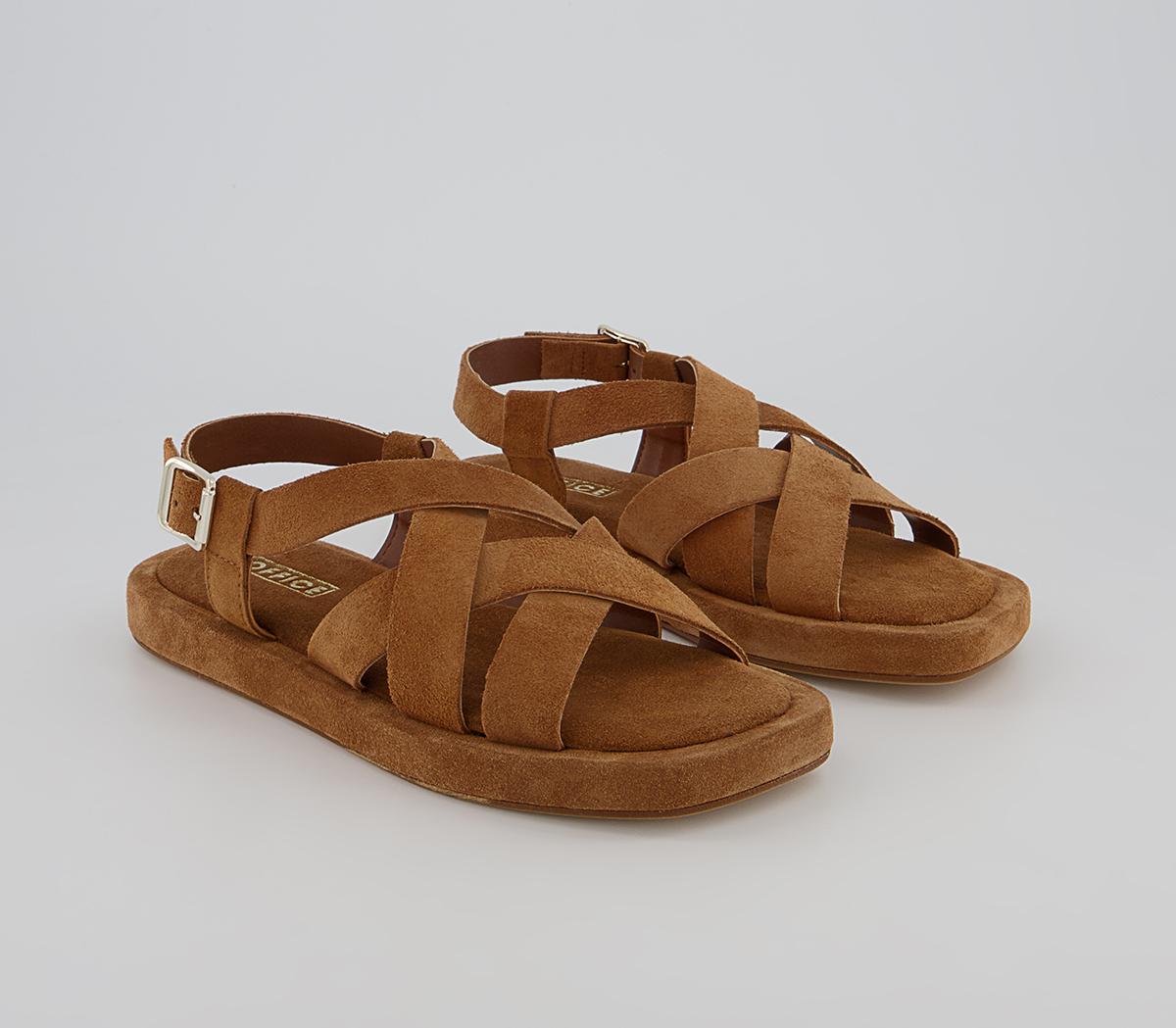 Office Saffron Cross Strap Sandals Office Saffron Cross Strap Sandals Tan Suede
