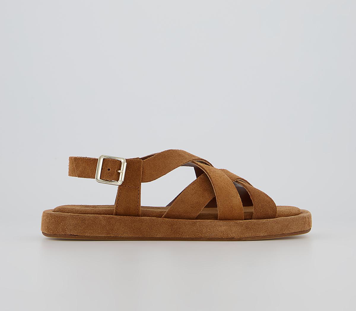 Office Saffron Cross Strap Sandals Office Saffron Cross Strap Sandals Tan Suede