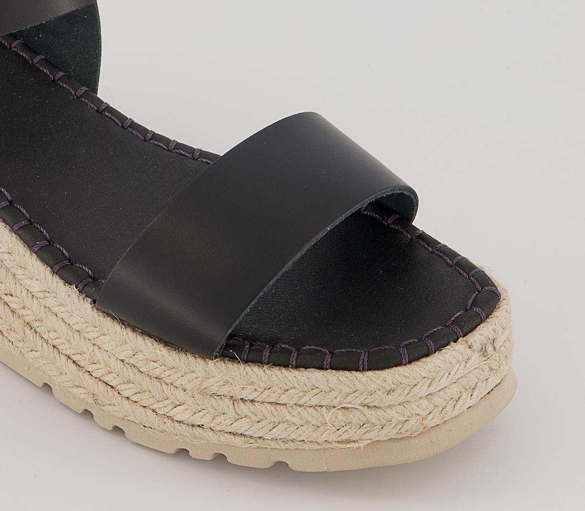 Office Mingle Espadrille Wedges Office Mingle Espadrille Wedges Black Leather