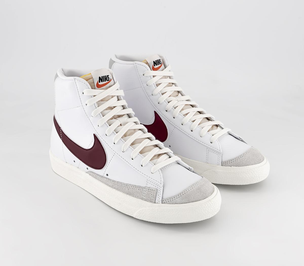 Nike Blazer Mid '77 Trainers White Dark Beetroot Grey Fog Black - Men's ...