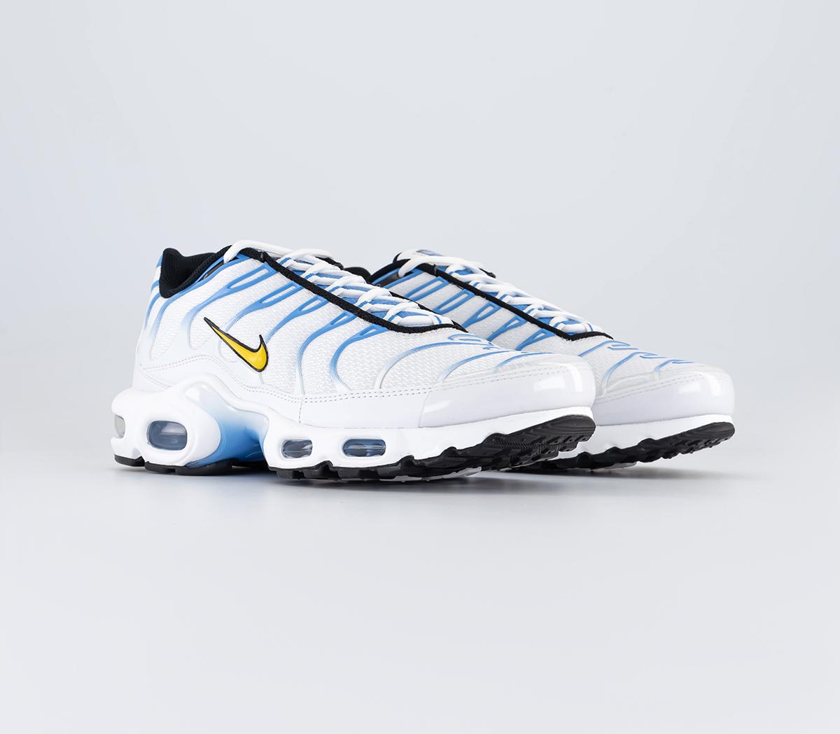 NikeAir Max Plus TraniersWhite University Gold Blue