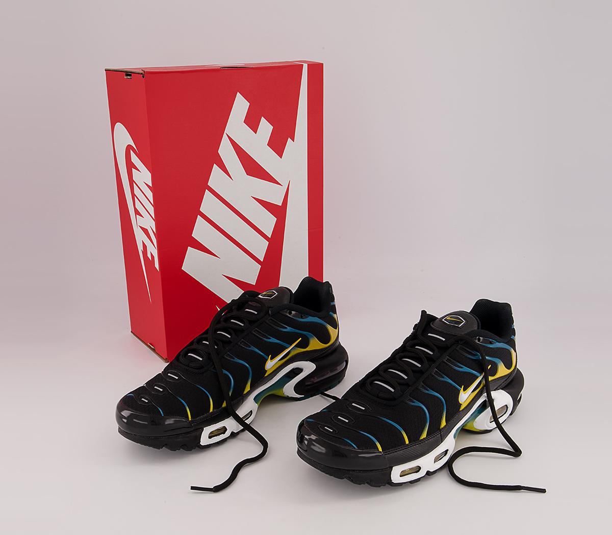 Nike Air Max Plus Trainers Nike Air Max Plus Trainers Black White University Gold