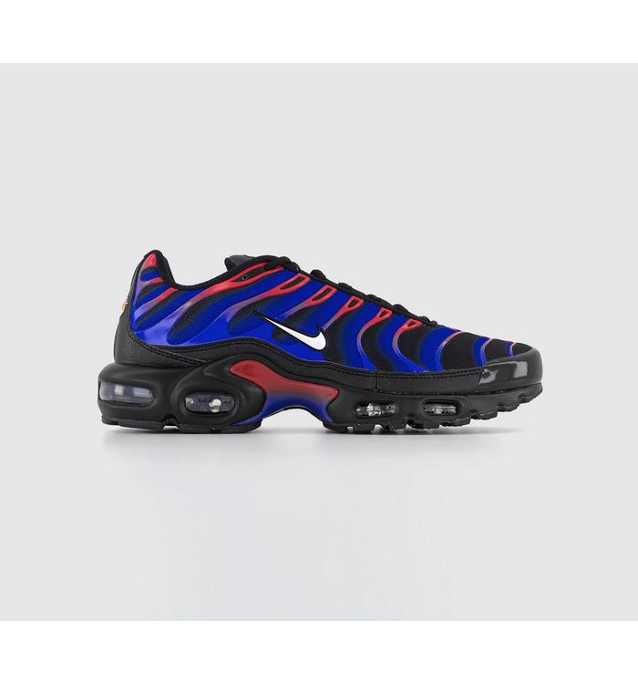Nike Air Max Plus Trainers Black White University Red Racer Blue