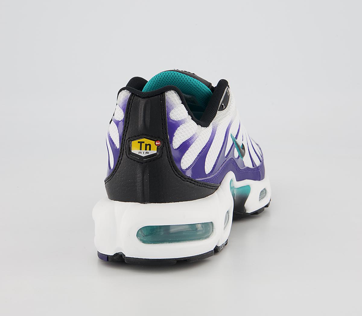 Nike Air Max Plus Trainers Nike Air Max Plus Trainers White Black Grape Ice New Emerald