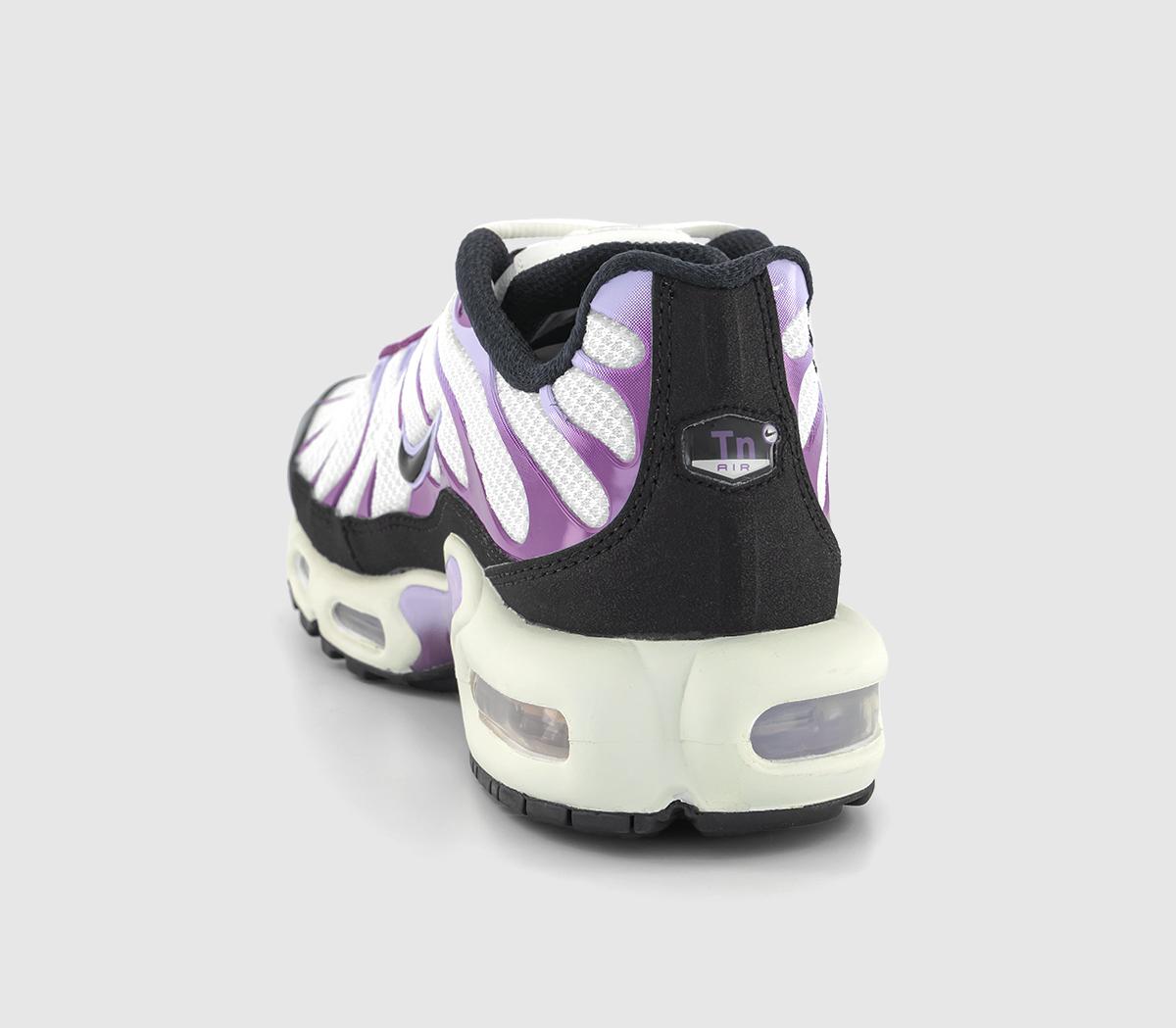 NikeAir Max Plus TrainersWhite Black Viotech Lilac Bloom