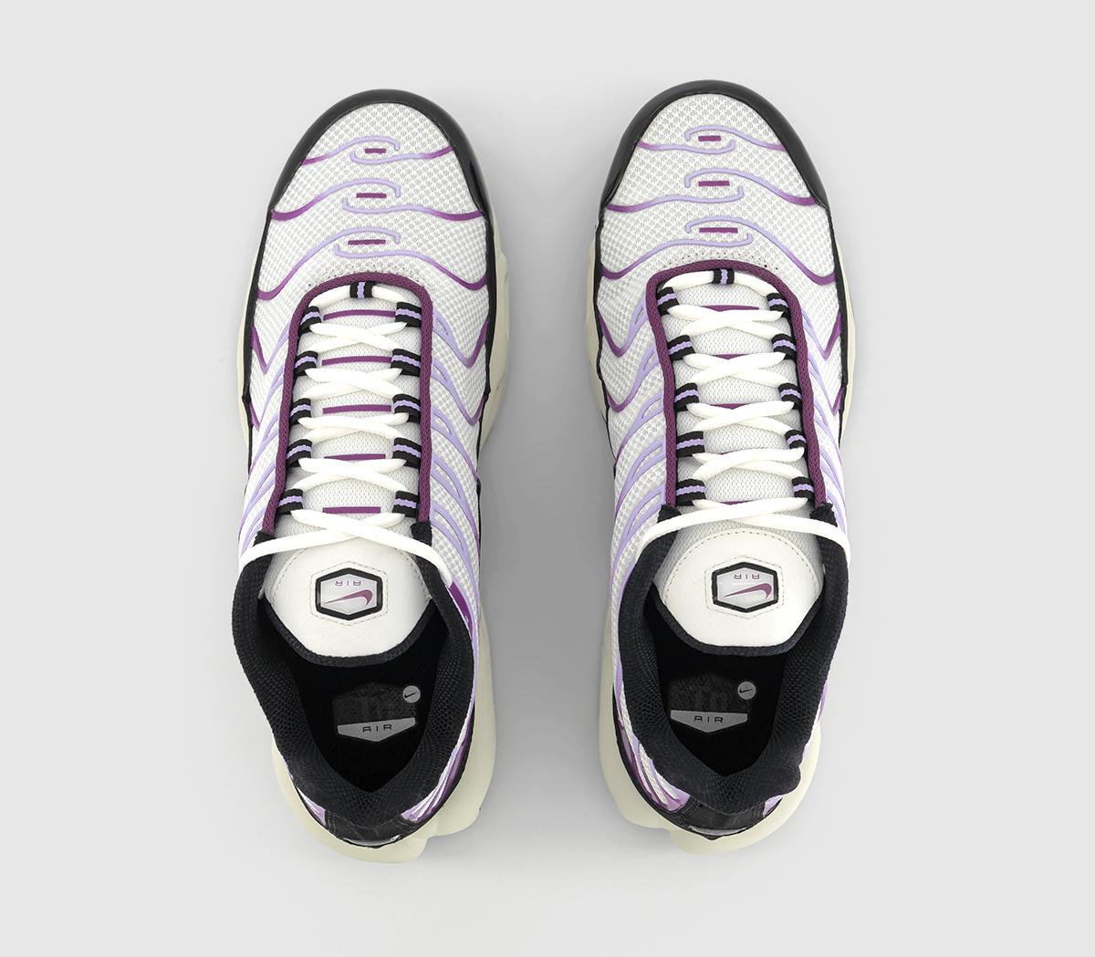 NikeAir Max Plus TrainersWhite Black Viotech Lilac Bloom