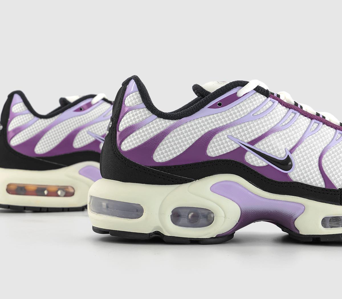 NikeAir Max Plus TrainersWhite Black Viotech Lilac Bloom