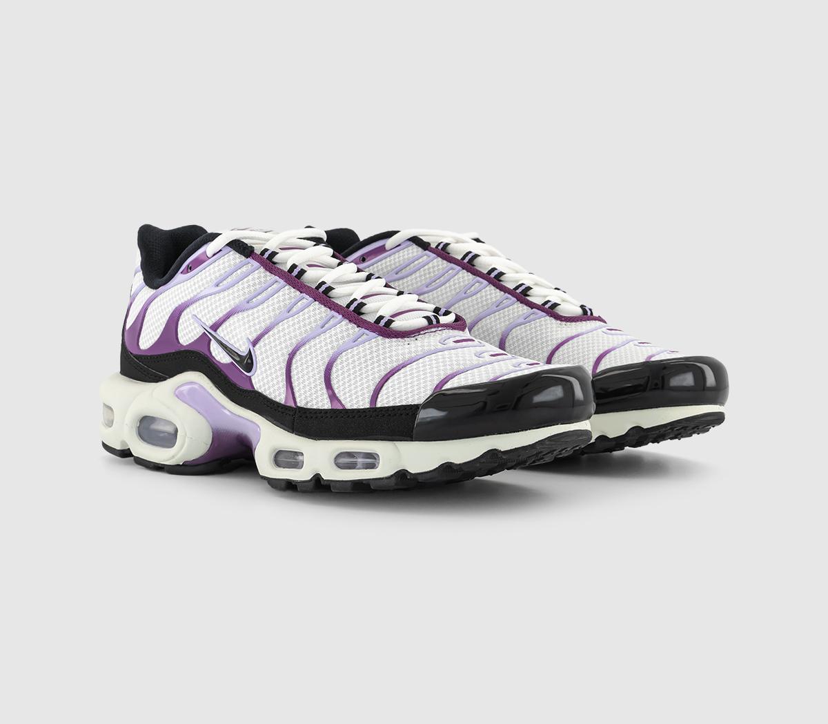 NikeAir Max Plus TrainersWhite Black Viotech Lilac Bloom