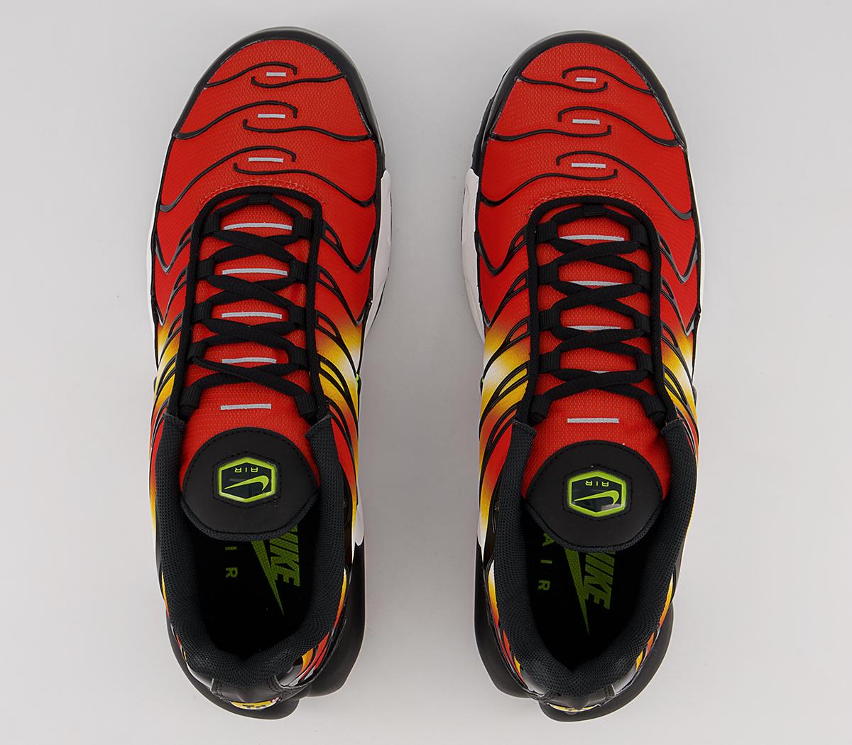 Nike Air Max Plus Trainers Nike Air Max Plus Trainers Team Orange Black Volt University Gold