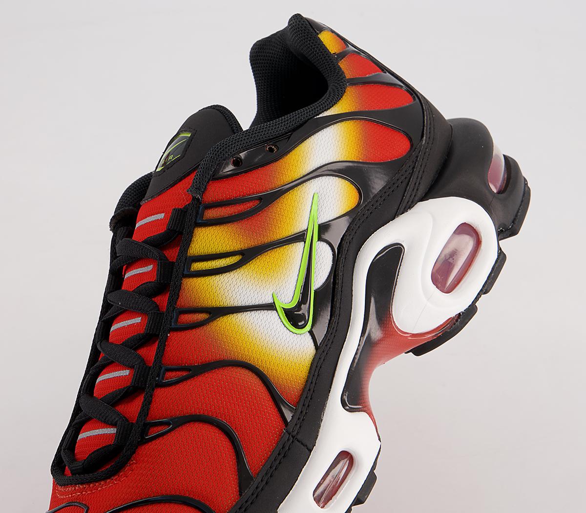 Nike Air Max Plus Trainers Nike Air Max Plus Trainers Team Orange Black Volt University Gold