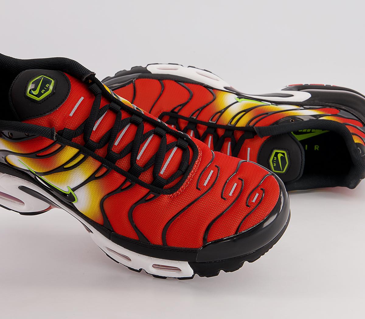 Nike Air Max Plus Trainers Nike Air Max Plus Trainers Team Orange Black Volt University Gold