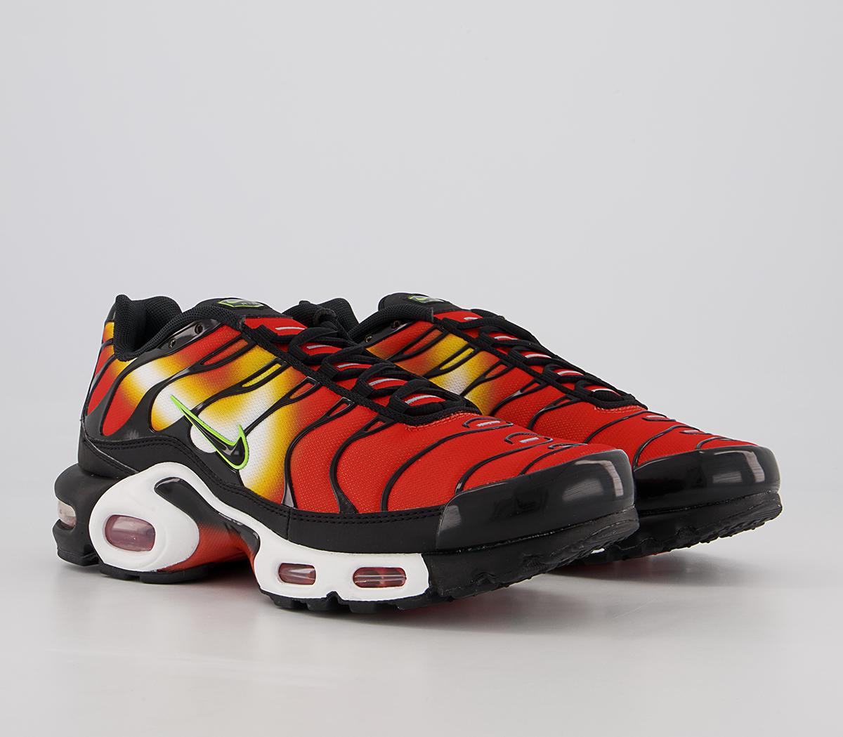 Nike Air Max Plus Trainers Nike Air Max Plus Trainers Team Orange Black Volt University Gold