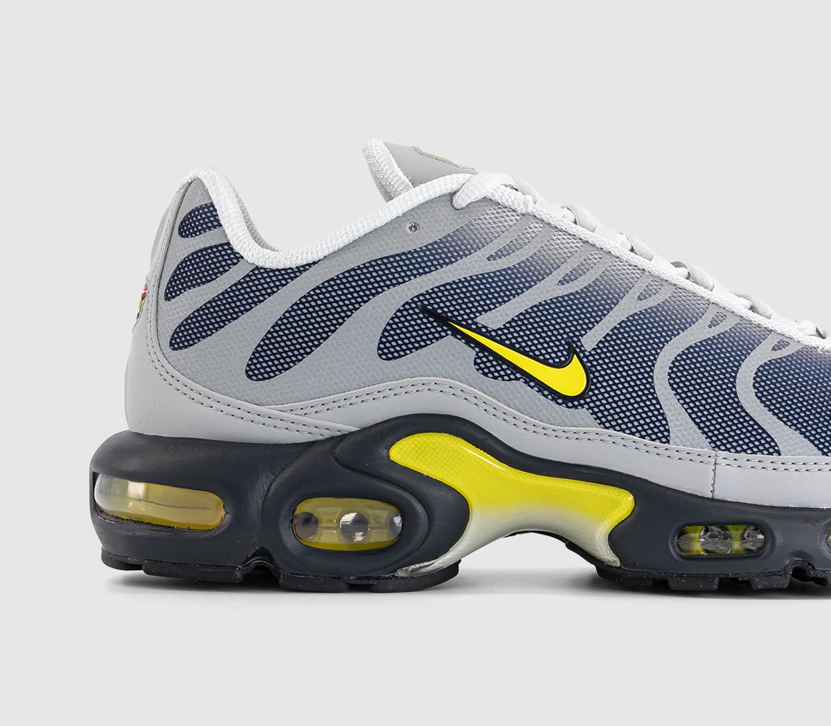 NikeAir Max Plus TrainersMetallic Silver Opti Yellow Obsidian