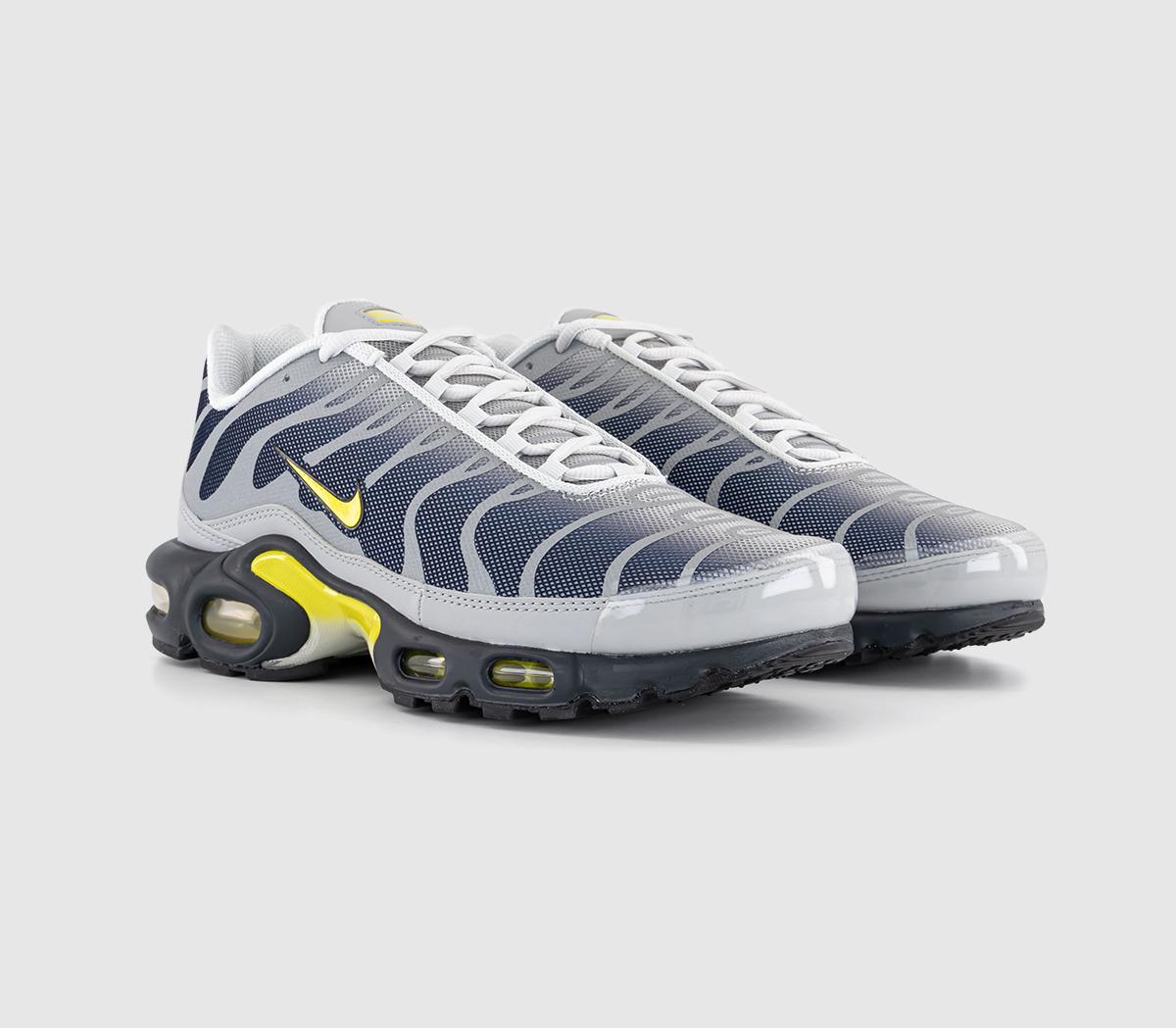 NikeAir Max Plus TrainersMetallic Silver Opti Yellow Obsidian