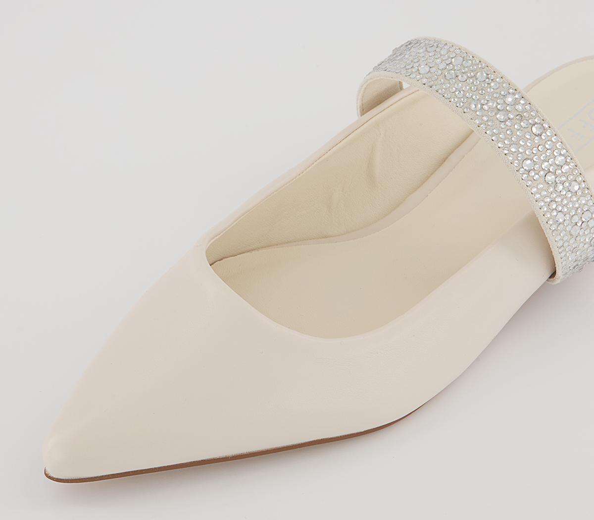 Office Flissie Feature Strap Mules Office Flissie Feature Strap Mules Off White With Embellishment