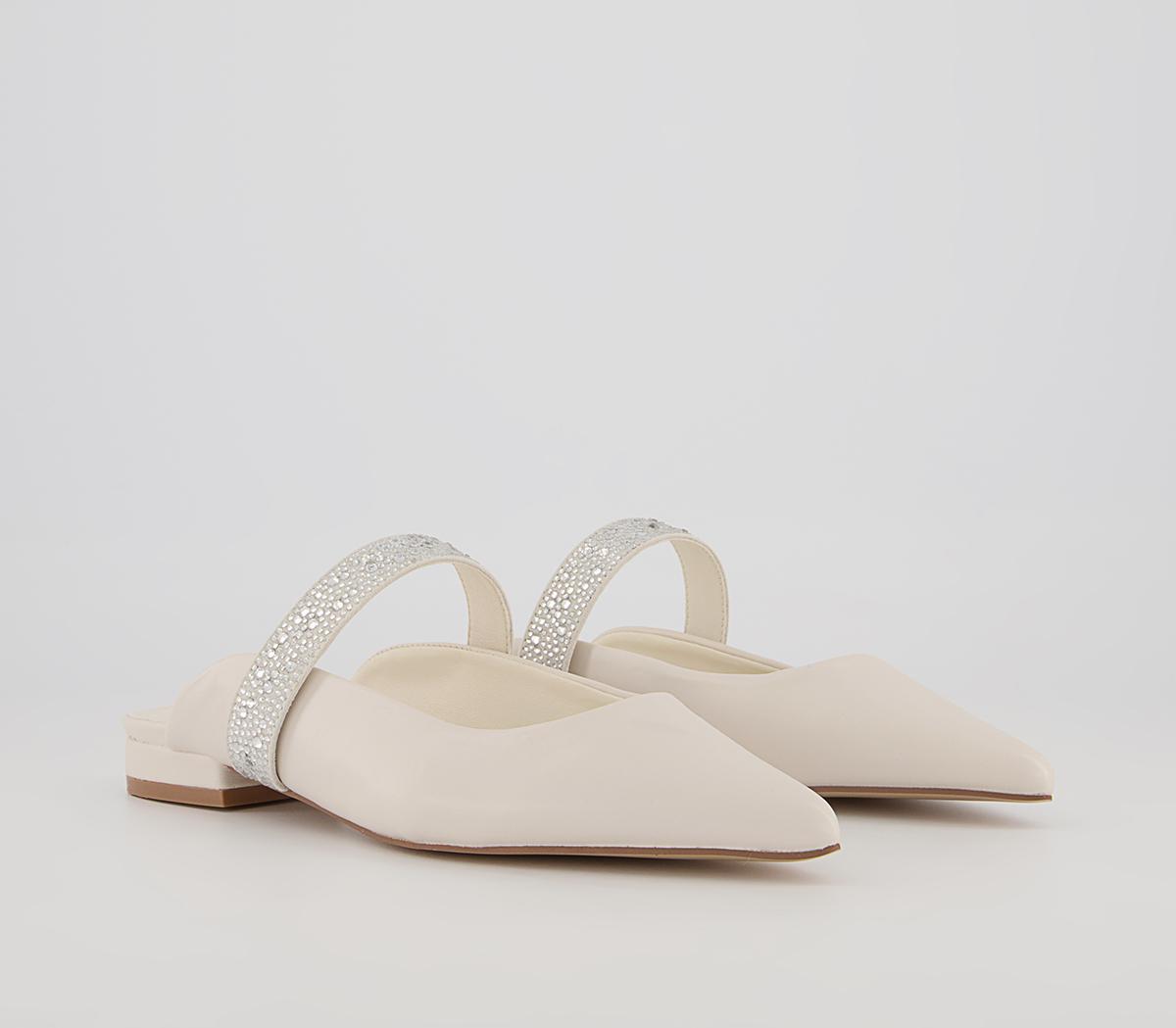 Office Flissie Feature Strap Mules Office Flissie Feature Strap Mules Off White With Embellishment