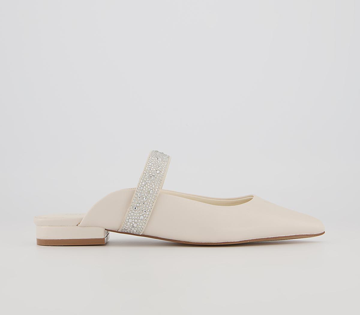 Office Flissie Feature Strap Mules Office Flissie Feature Strap Mules Off White With Embellishment