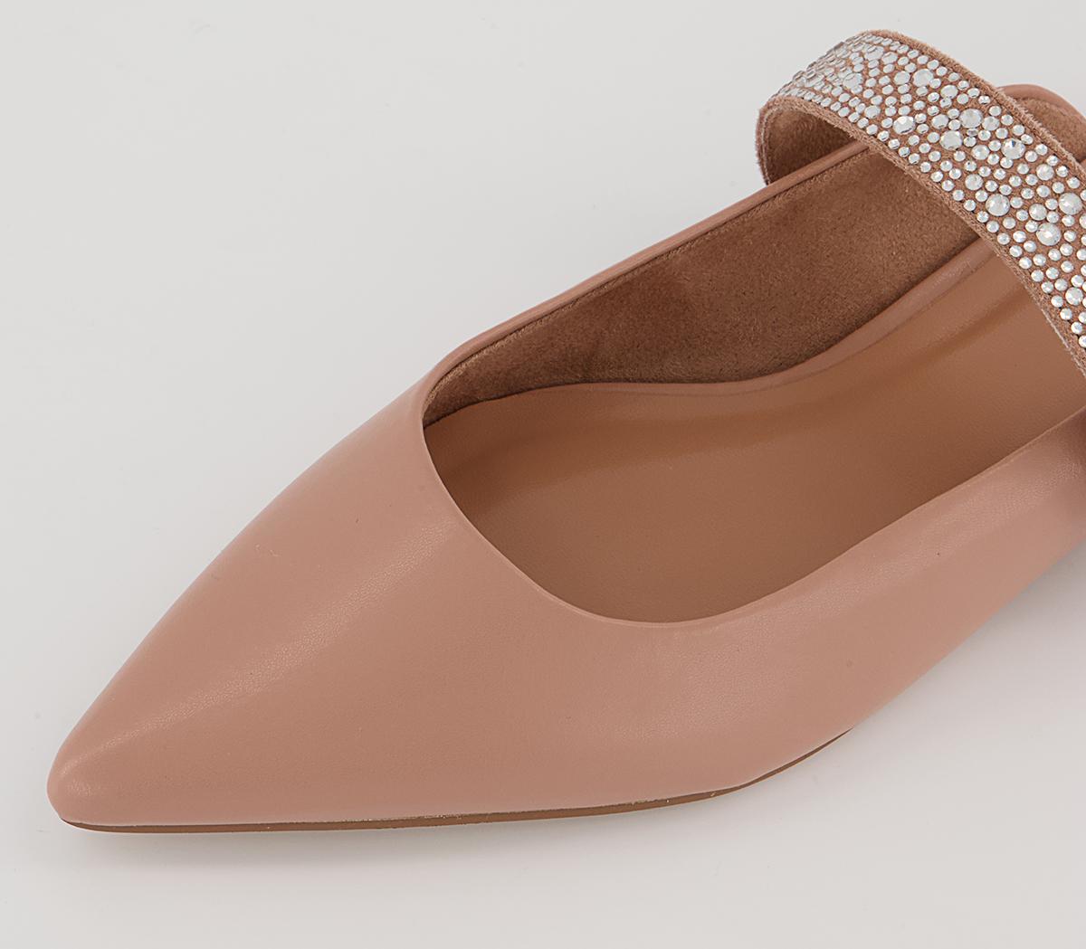Office Flissie Feature Strap Mules Office Flissie Feature Strap Mules Nude With Embellishment