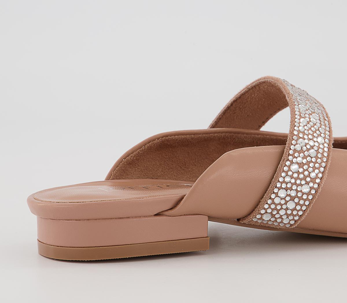Office Flissie Feature Strap Mules Office Flissie Feature Strap Mules Nude With Embellishment