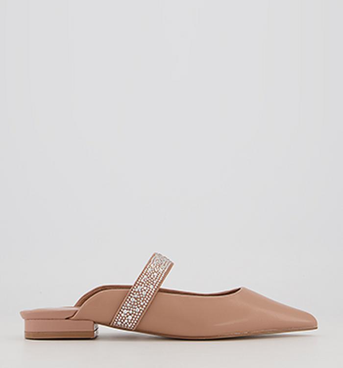 Office Flissie Feature Strap Mules Nude With Embellishment
