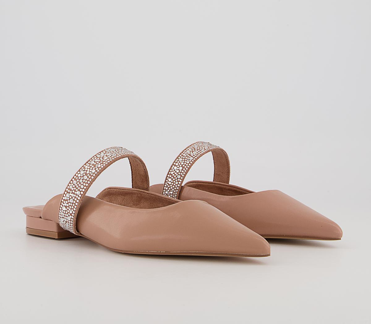 Office Flissie Feature Strap Mules Office Flissie Feature Strap Mules Nude With Embellishment
