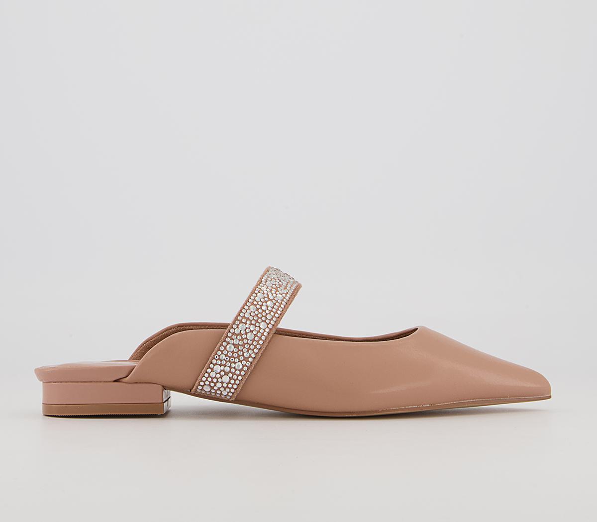 Office Flissie Feature Strap Mules Office Flissie Feature Strap Mules Nude With Embellishment
