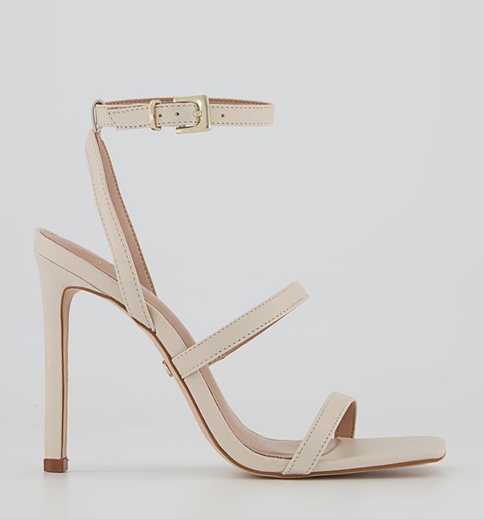 Office Hummingbird - Three Strap Sandals Off White Leather