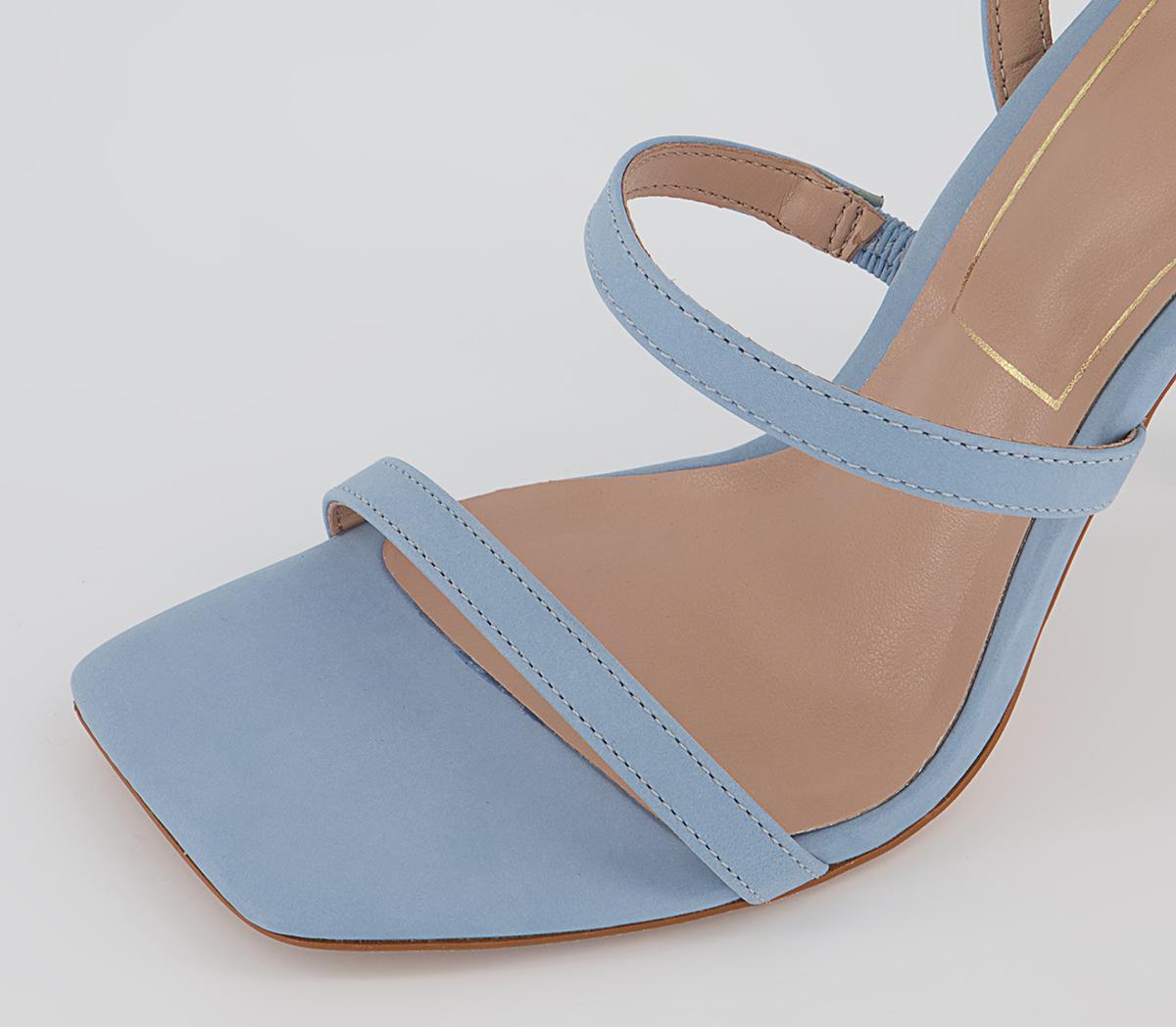 Office Hummingbird Three Strap Sandals Office Hummingbird Three Strap Sandals Pale Blue Leather