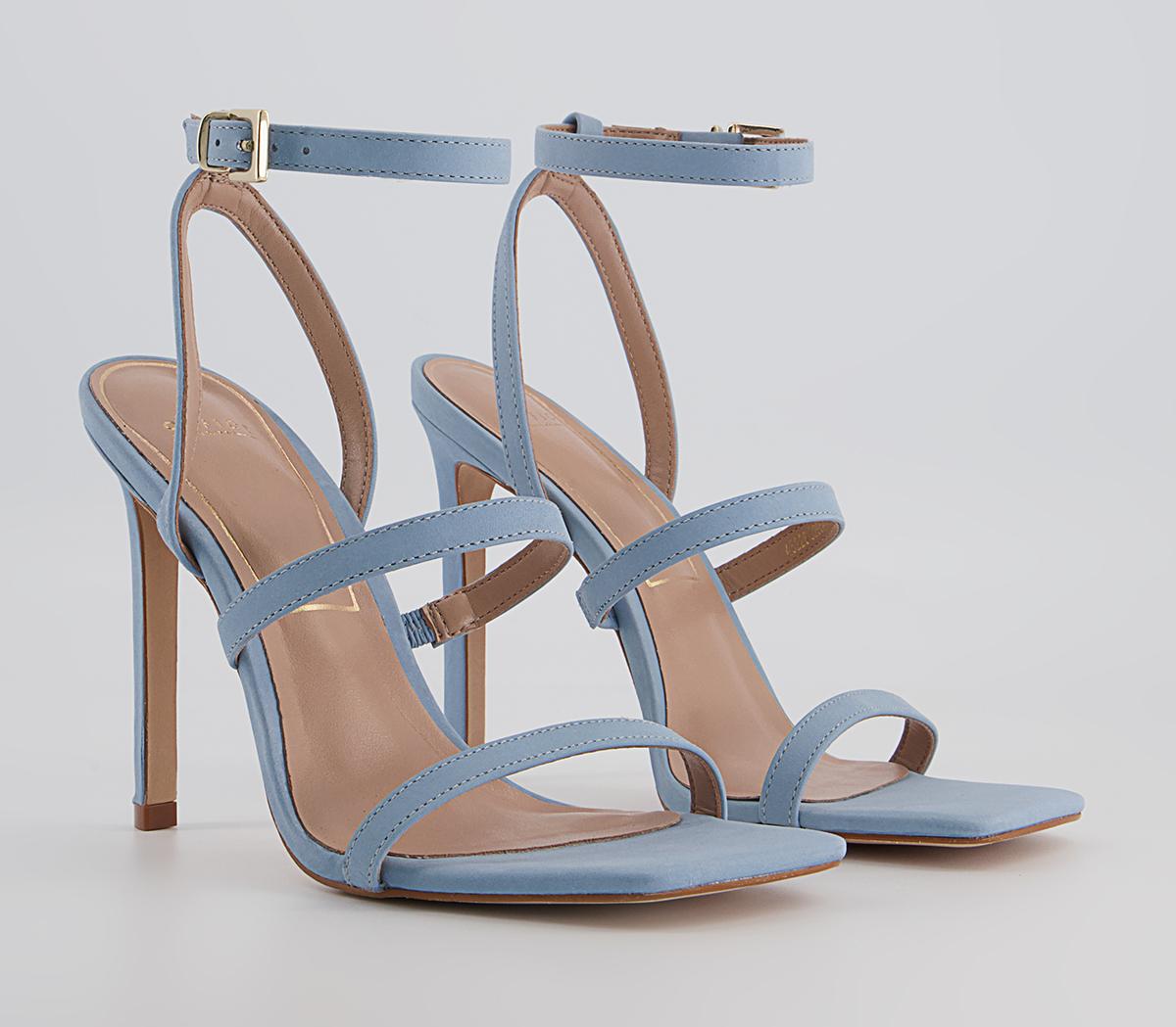 Office Hummingbird Three Strap Sandals Office Hummingbird Three Strap Sandals Pale Blue Leather