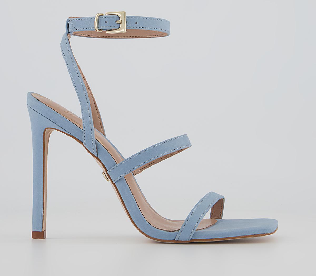 Office Hummingbird Three Strap Sandals Office Hummingbird Three Strap Sandals Pale Blue Leather
