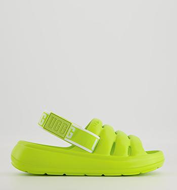 lime green uggs slides