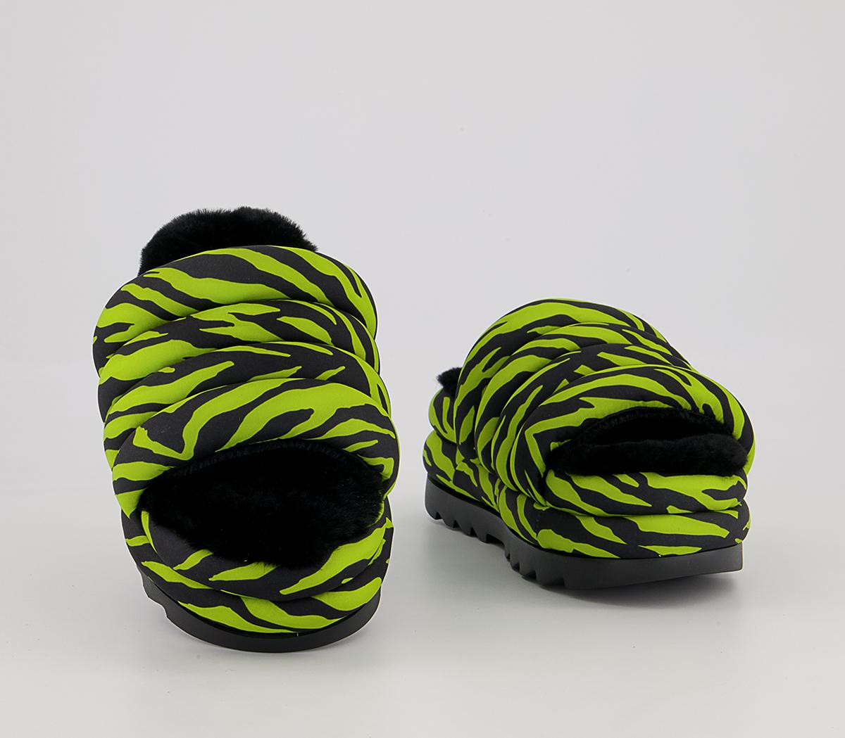 UGG Maxi Slide Sandals UGG Maxi Slide Sandals Key Lime Tiger Print