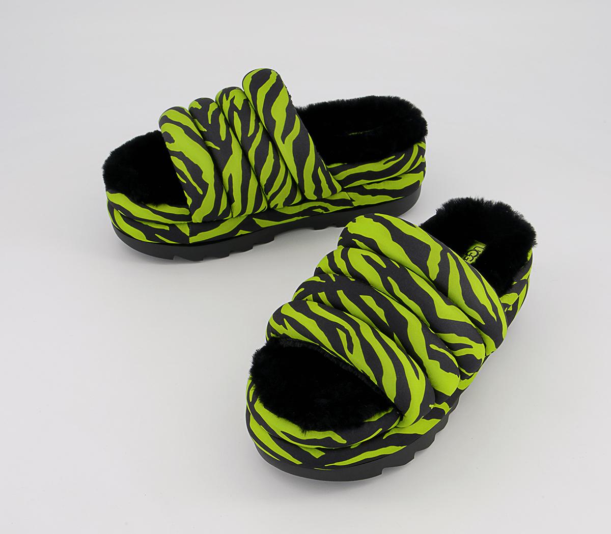 UGG Maxi Slide Sandals UGG Maxi Slide Sandals Key Lime Tiger Print