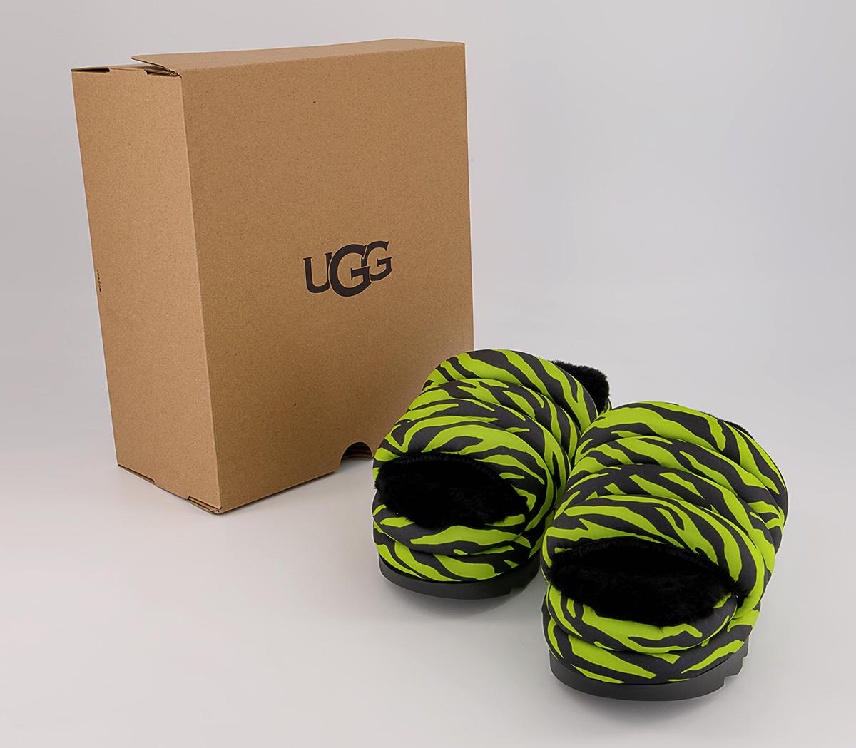 UGG Maxi Slide Sandals UGG Maxi Slide Sandals Key Lime Tiger Print