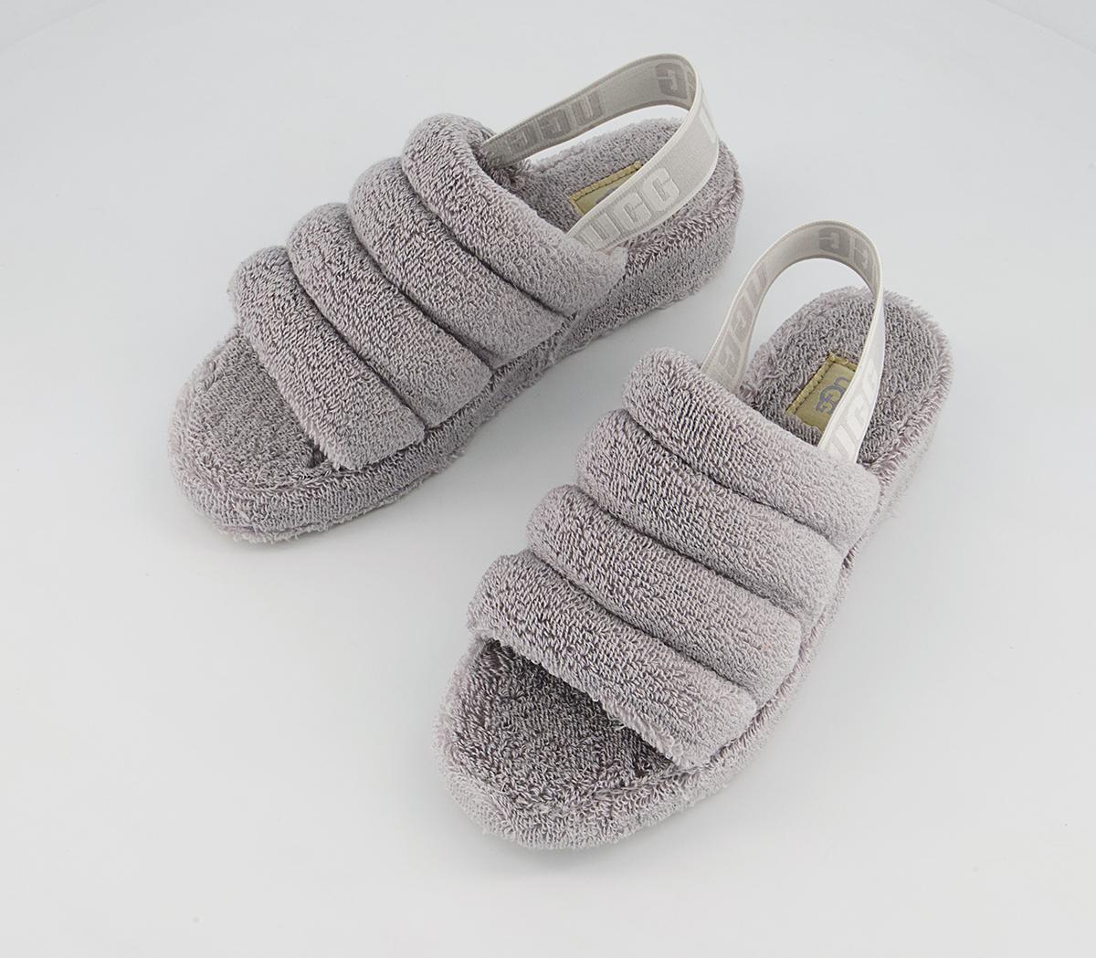 UGG Fluff Yeah Terry Slides UGG Fluff Yeah Terry Slides Metal Grey