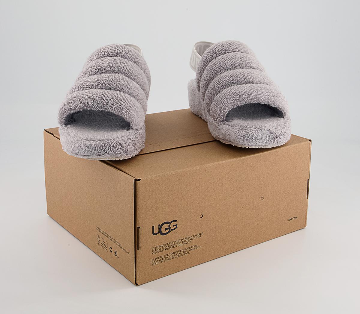 UGG Fluff Yeah Terry Slides UGG Fluff Yeah Terry Slides Metal Grey