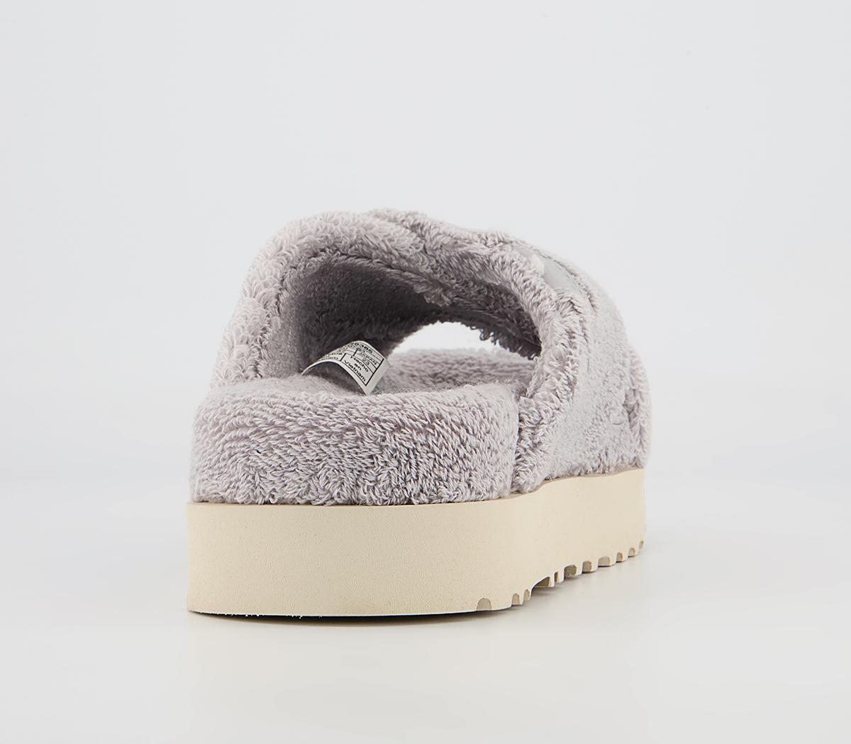 UGG Fuzz Sugar Terry Cross Slides UGG Fuzz Sugar Terry Cross Slides Metal Grey