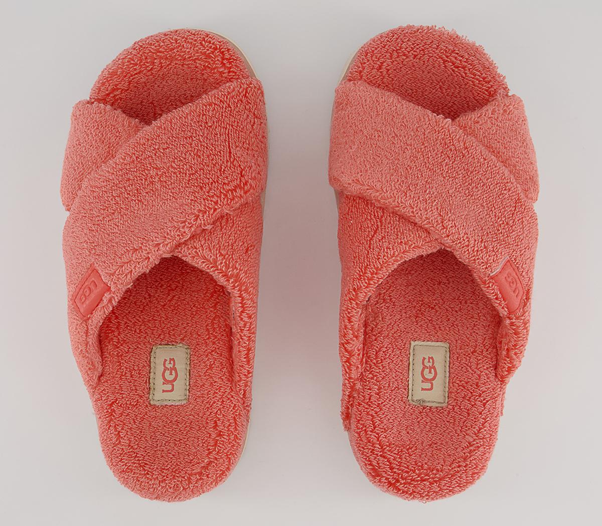 UGG Fuzz Sugar Terry Cross Slides UGG Fuzz Sugar Terry Cross Slides Peach Bliss