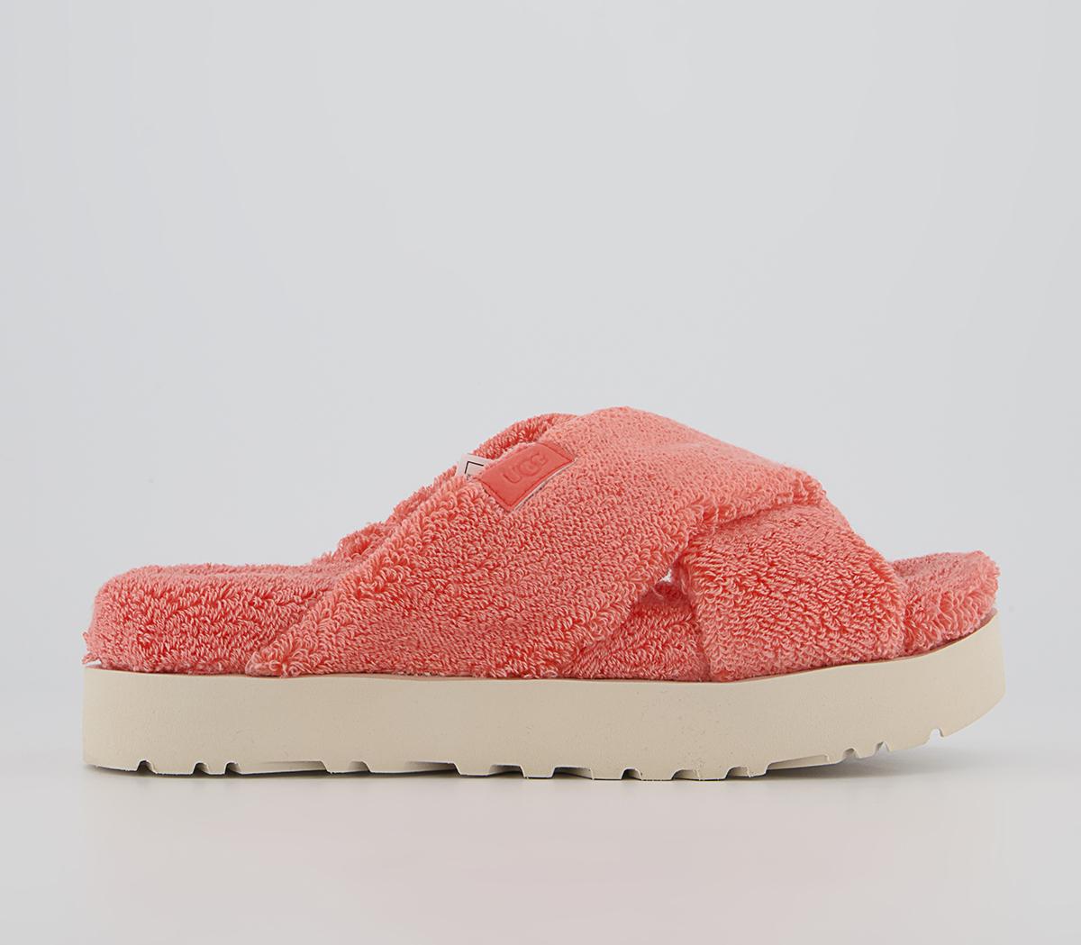 UGG Fuzz Sugar Terry Cross Slides UGG Fuzz Sugar Terry Cross Slides Peach Bliss