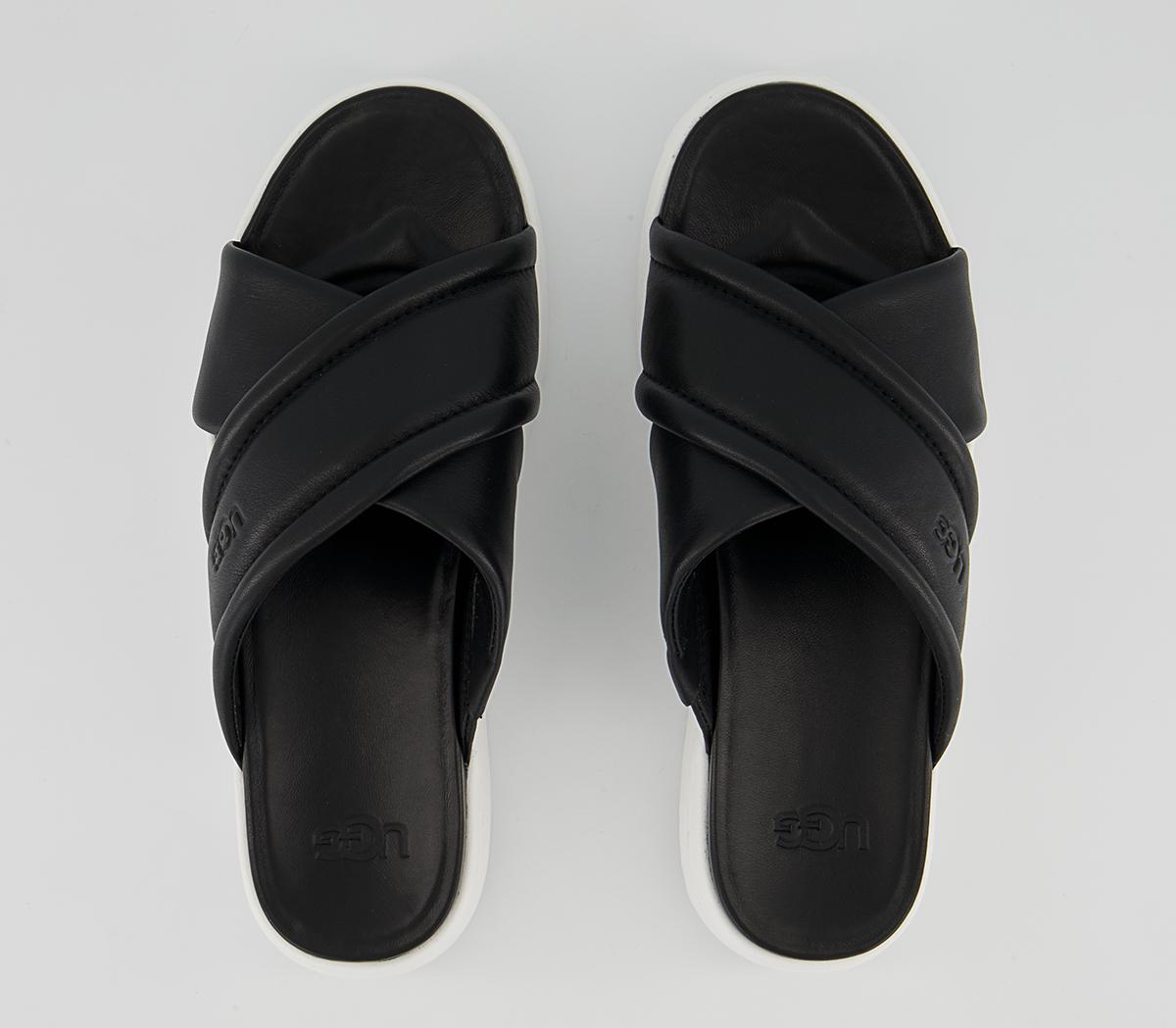 UGG Zayne Crossband Slides UGG Zayne Crossband Slides Black Leather