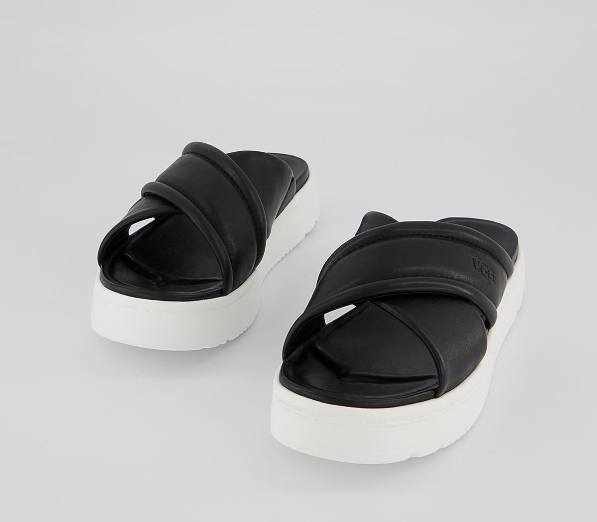 UGG Zayne Crossband Slides UGG Zayne Crossband Slides Black Leather
