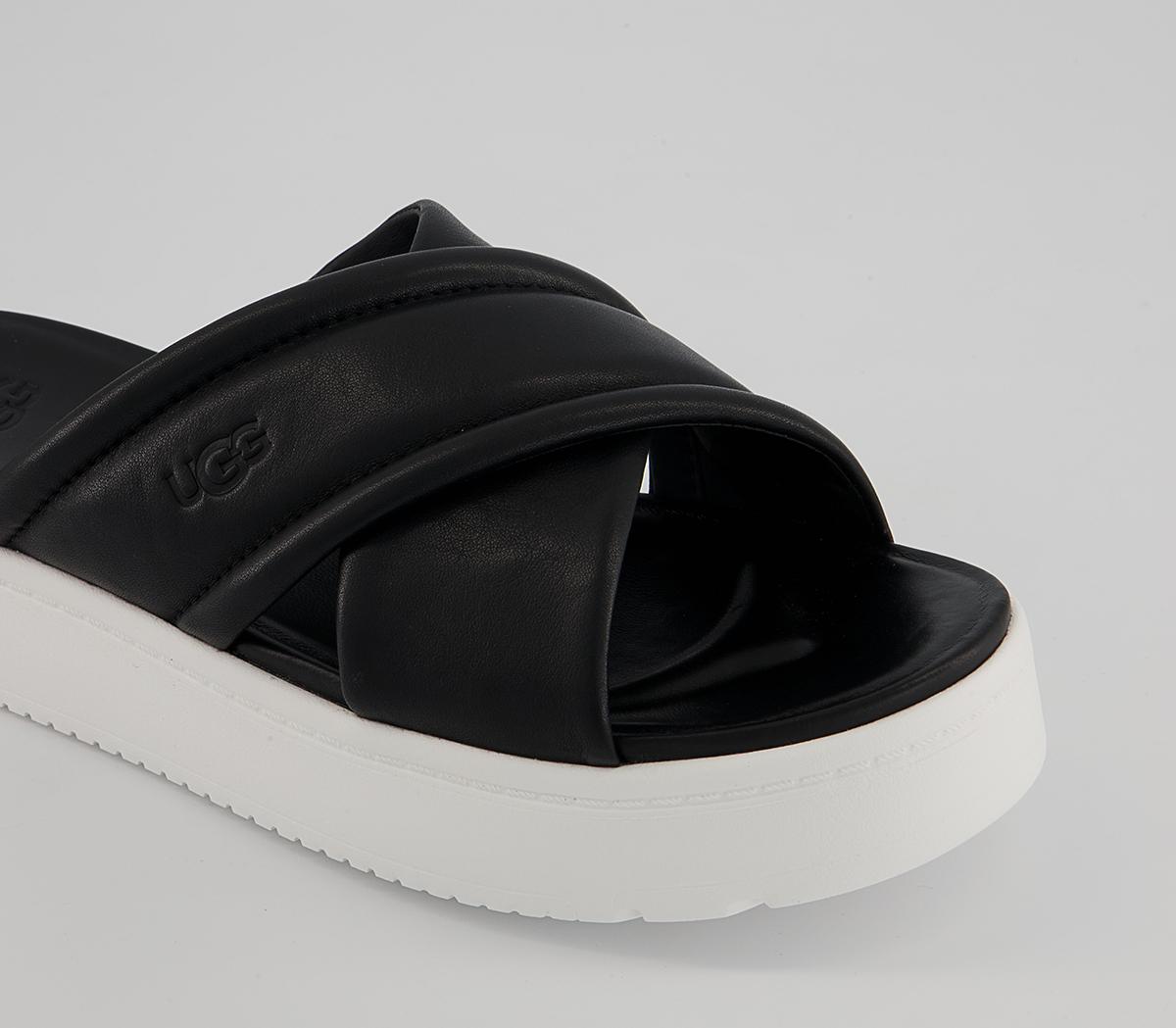 UGG Zayne Crossband Slides UGG Zayne Crossband Slides Black Leather