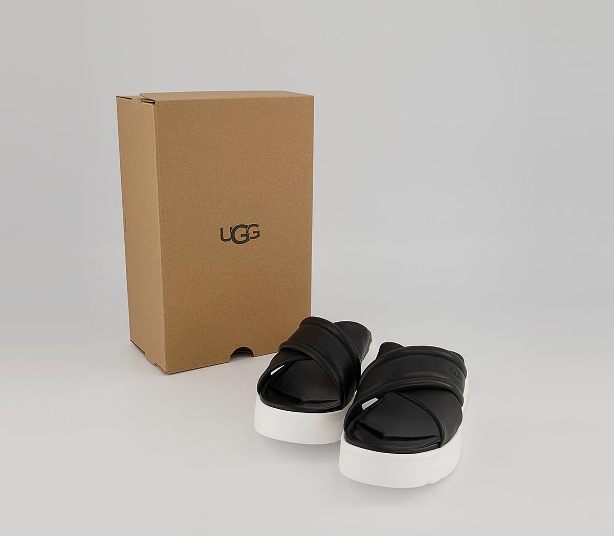 UGG Zayne Crossband Slides UGG Zayne Crossband Slides Black Leather
