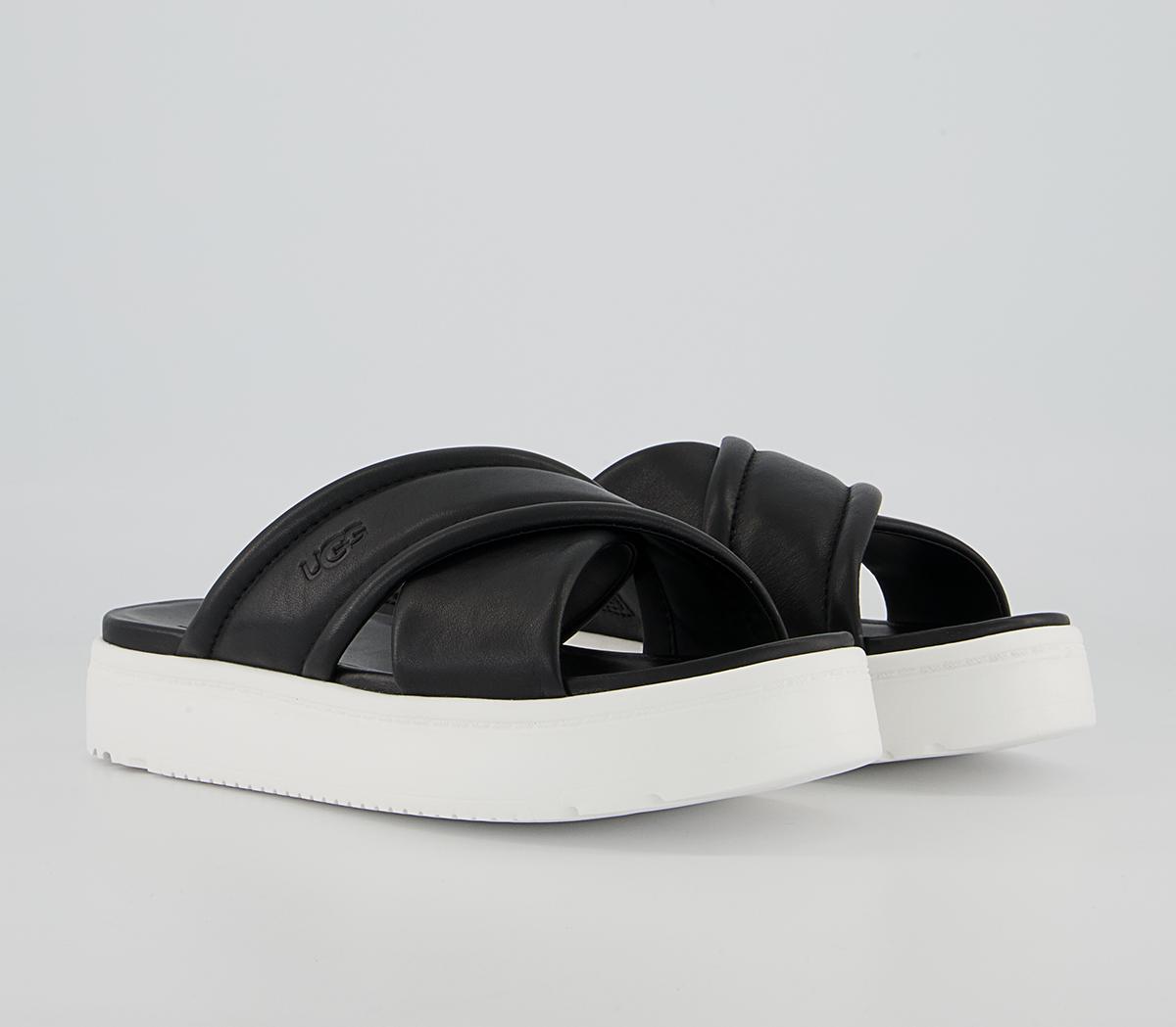 UGG Zayne Crossband Slides UGG Zayne Crossband Slides Black Leather