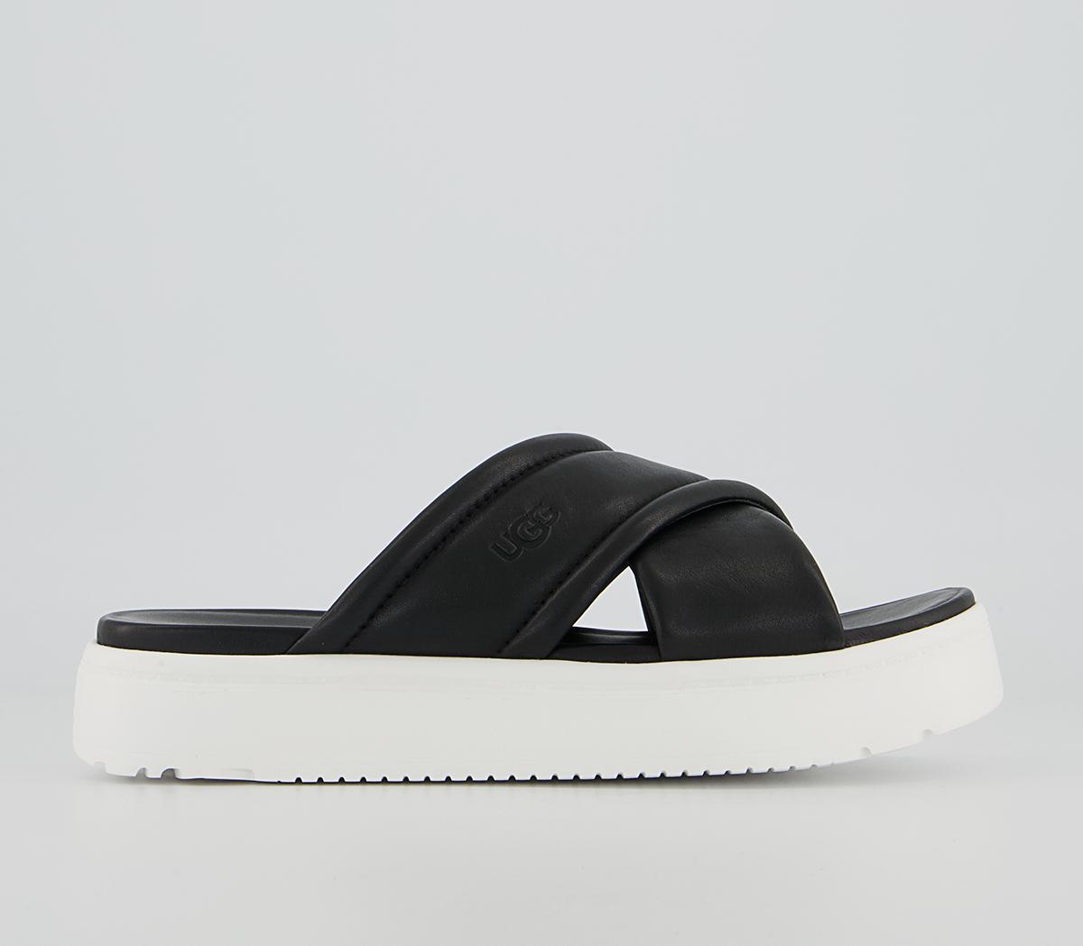 UGG Zayne Crossband Slides UGG Zayne Crossband Slides Black Leather