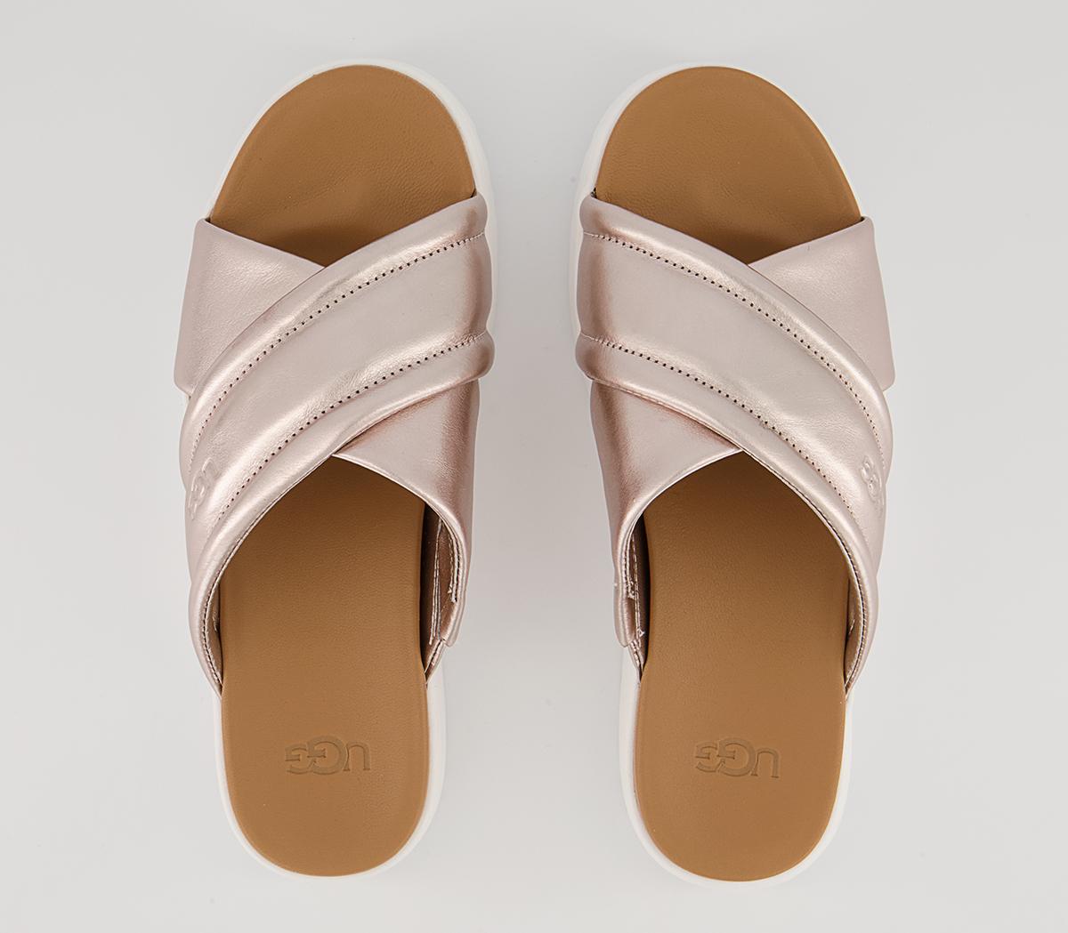 UGG Zayne Crossband Slides UGG Zayne Crossband Slides Rose Gold Metallic