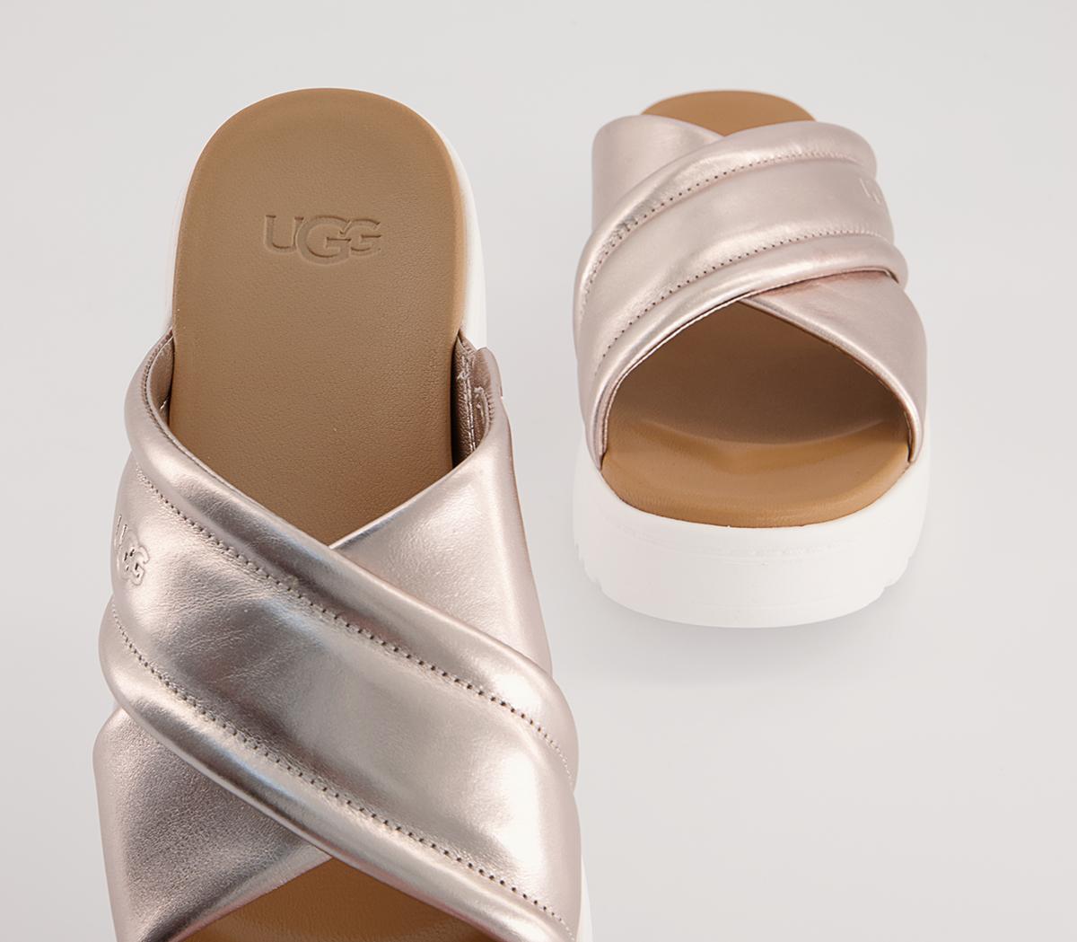 UGG Zayne Crossband Slides UGG Zayne Crossband Slides Rose Gold Metallic