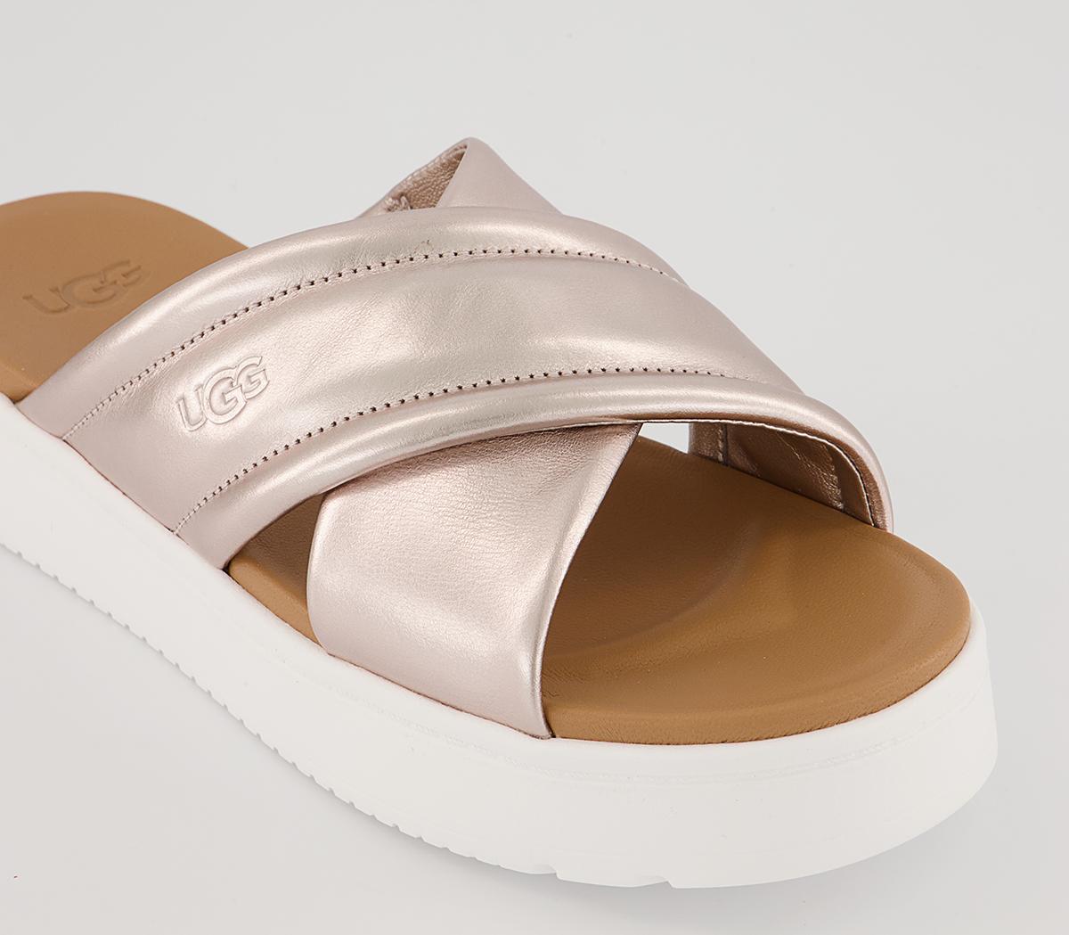 UGG Zayne Crossband Slides UGG Zayne Crossband Slides Rose Gold Metallic